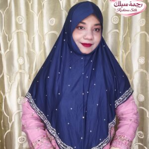 মিডনাইট নেভি স্টোন ওয়ার্ক রেডি হিজাব DSL18