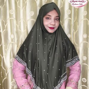 ডিপ অলিভ স্টোন ওয়ার্ক রেডি হিজাব DSL25