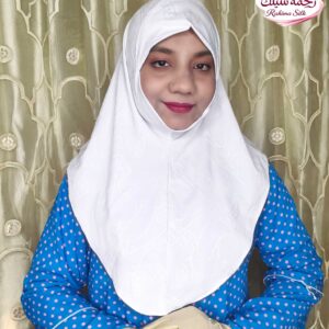 সাদা চিকেনআড়ি এমব্রয়ডারি রেডি হিজাব AE06
