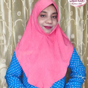 হট পিঙ্ক চিকেনআড়ি এমব্রয়ডারি রেডি হিজাব AE16