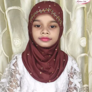 ব্রাউন কিডস স্টোন ওয়ার্ক রেডি হিজাব KH05