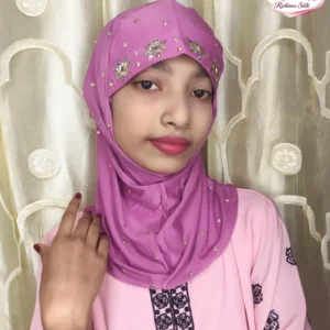 অর্কিড পার্পল কিডস স্টোন ওয়ার্ক রেডি হিজাব KH16