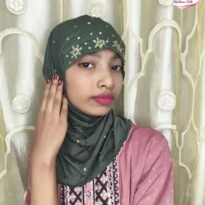 বয়েল্ড অলিভ কিডস স্টোন ওয়ার্ক রেডি হিজাব KH28