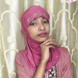 মভ পিংক কিডস স্টোন ওয়ার্ক রেডি হিজাব KH30