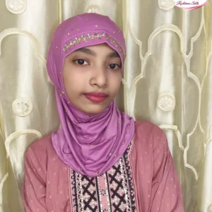 অর্কিড পার্পল কিডস স্টোন ওয়ার্ক রেডি হিজাব KH33