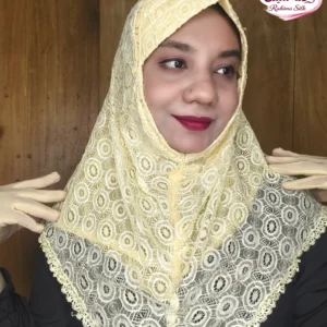 হালকা হলুদ শর্ট রেডি হিজাব N01