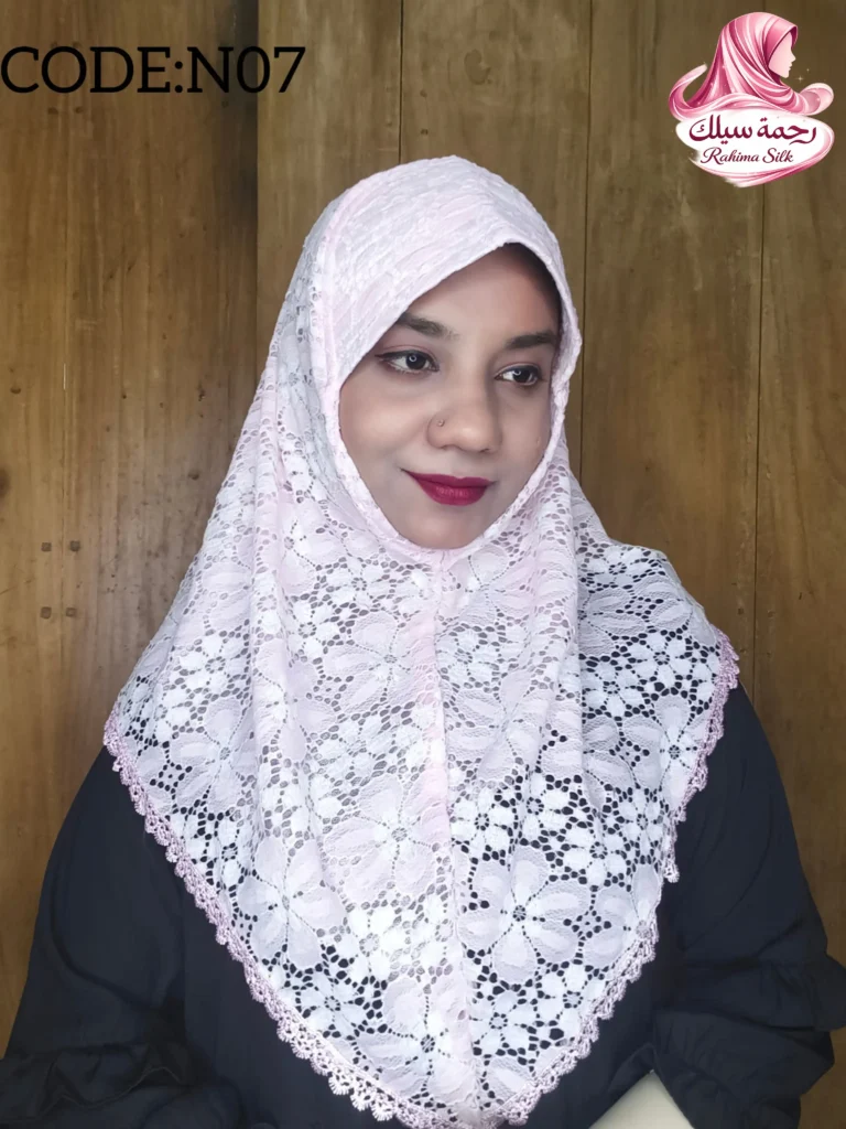 লাইট পিংক শর্ট রেডি হিজাব N07