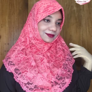 রোজ পিংক শর্ট রেডি হিজাব N08