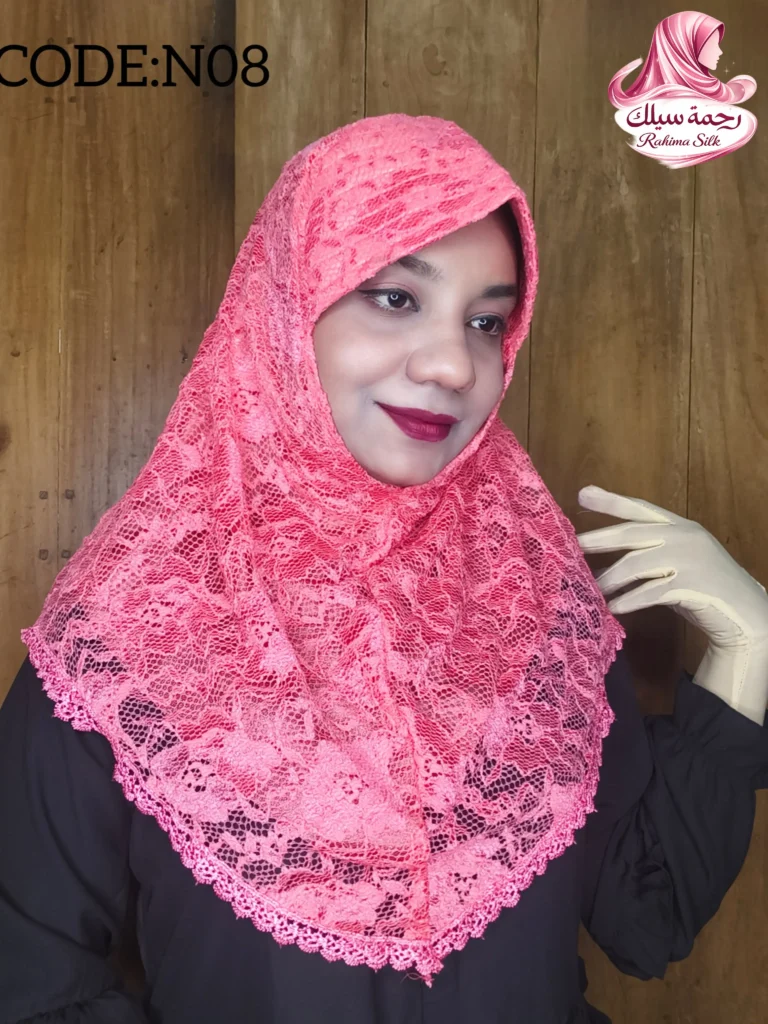 রোজ পিংক শর্ট রেডি হিজাব N08