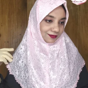 লাইট পিংক শর্ট রেডি হিজাব N12