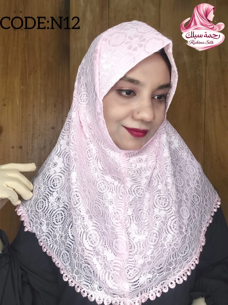 লাইট পিংক শর্ট রেডি হিজাব N12