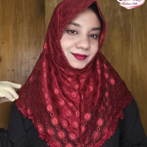 রেড মেরুন শর্ট রেডি হিজাব N13