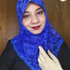 রয়্যাল ব্লু শর্ট নেট রেডি হিজাব N36