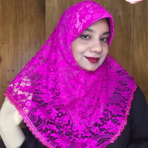 ম্যাজেন্টা শর্ট নেট রেডি হিজাব N37