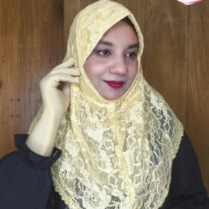 ক্রিম শর্ট নেট রেডি হিজাব N39