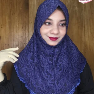 নেভি ব্লু শর্ট নেট রেডি হিজাব N42