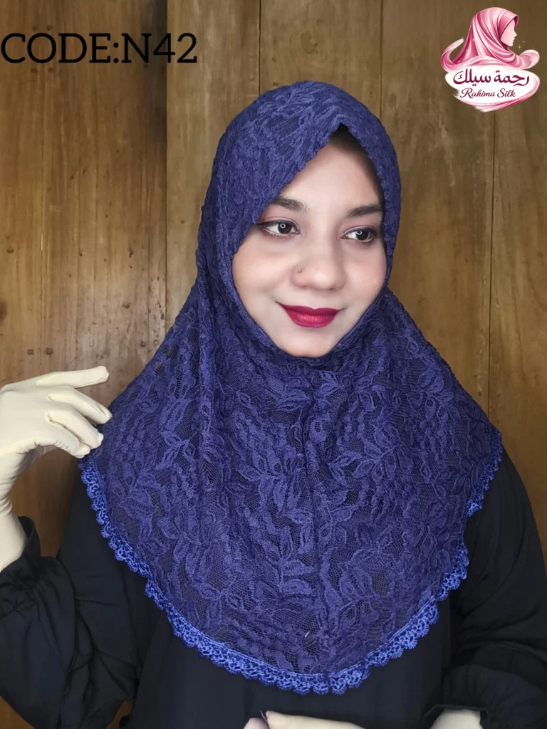 নেভি ব্লু শর্ট নেট রেডি হিজাব N42