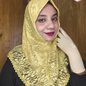গোল্ডেন শর্ট নেট রেডি হিজাব N43