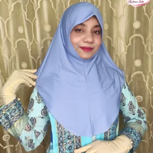 হালকা নীল প্লেইন রেডি হিজাব কিডস PEM18