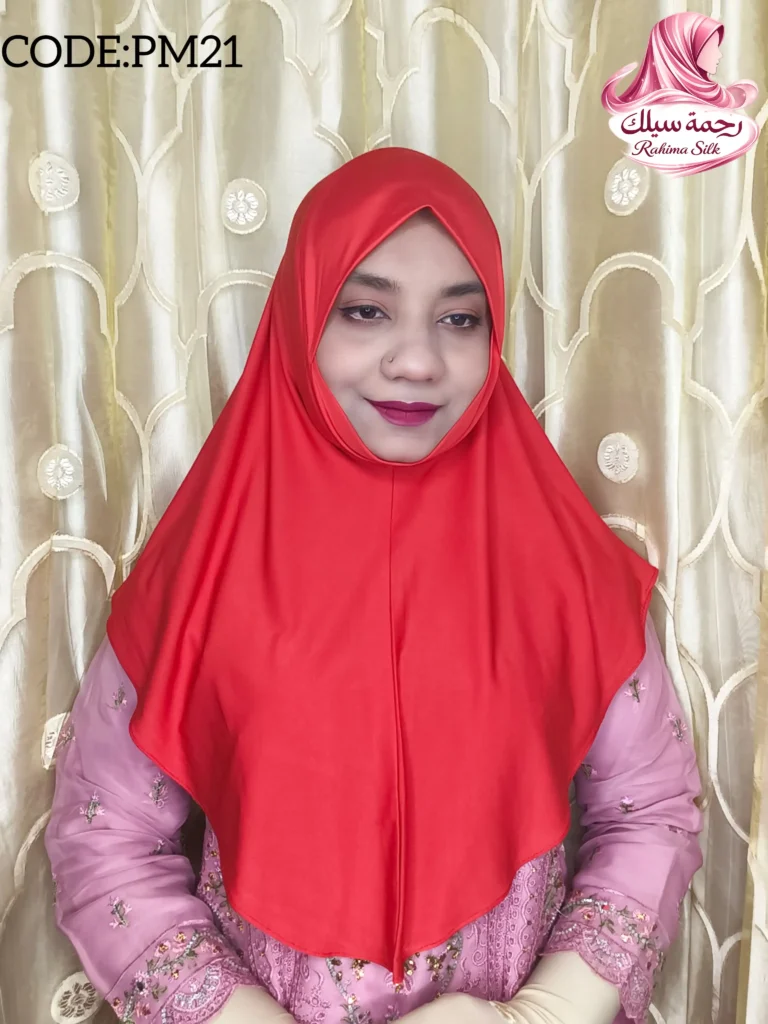 Red Color Plain Ready Hijab PM21