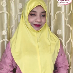 প্যাস্টেল হলুদ প্লেইন রেডি হিজাব PM33