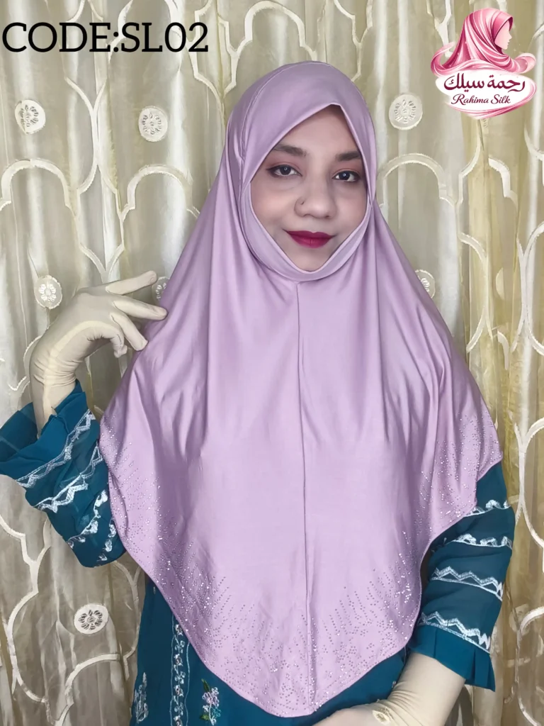 ল্যাভেন্ডার রেইনস্টোন ওয়ার্ক হিজাব SL02