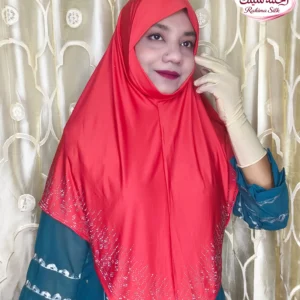 লাল রেইনস্টোন ওয়ার্ক হিজাব SL09