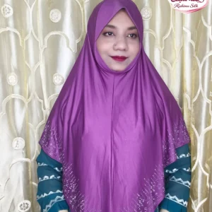 পার্পেল রেইনস্টোন ওয়ার্ক হিজাব SL12
