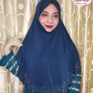 নেভি ব্লু রেইনস্টোন ওয়ার্ক হিজাব SL27