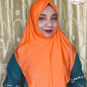 কমলা রেইনস্টোন ওয়ার্ক হিজাব SM13
