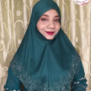 ডার্ক টিল রেইনস্টোন ওয়ার্ক হিজাব SM16