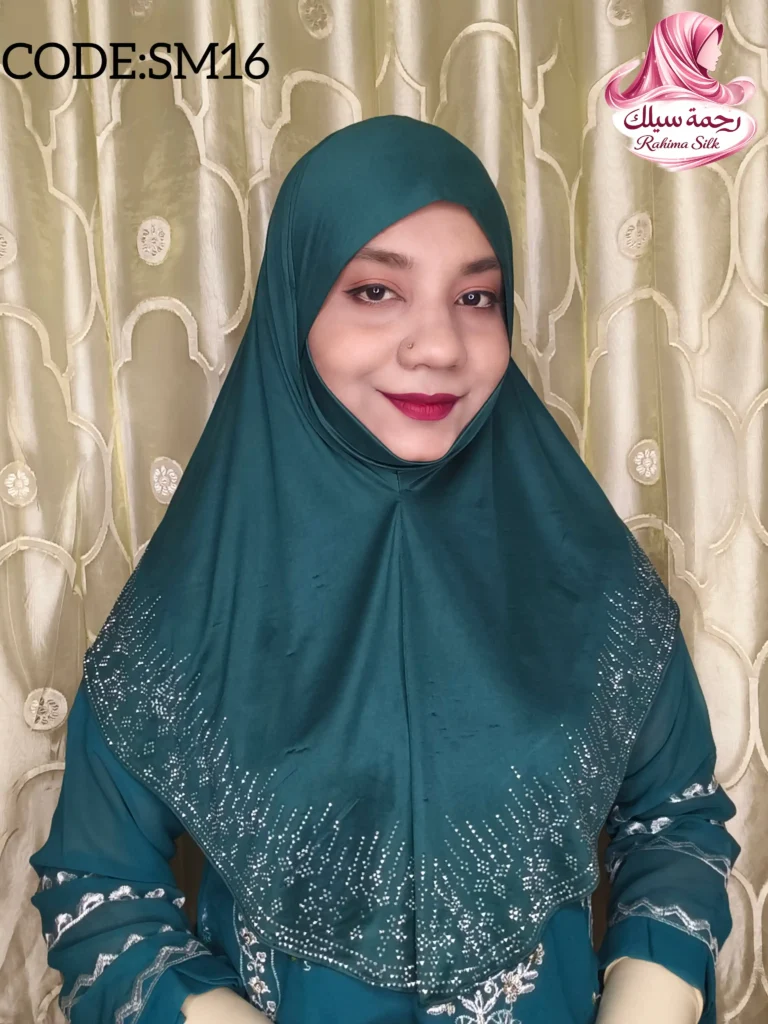 ডার্ক টিল রেইনস্টোন ওয়ার্ক হিজাব SM16