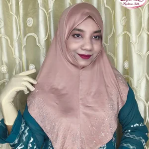 স্কিন কালার রেইনস্টোন ওয়ার্ক হিজাব SM18