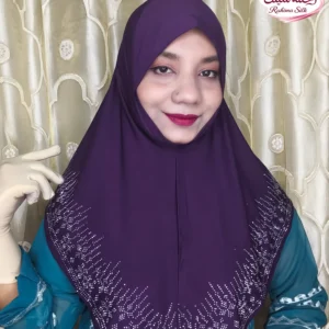 গাঢ় বেগুনী রেইনস্টোন ওয়ার্ক হিজাব SM26