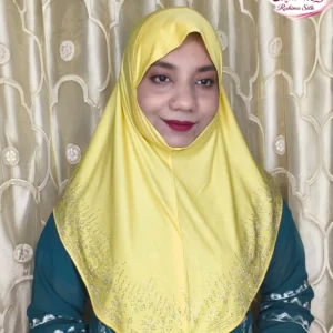 হলুদ রেইনস্টোন ওয়ার্ক হিজাব SM27