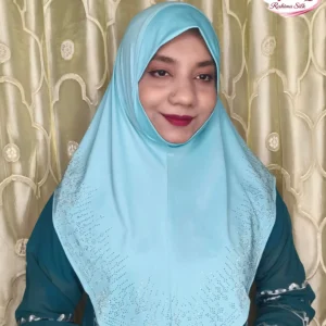 হালকা আকাশী রেইনস্টোন ওয়ার্ক হিজাব SM32