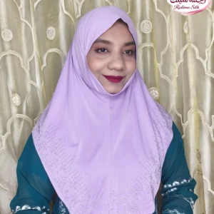 ল্যাভেন্ডার রেইনস্টোন ওয়ার্ক হিজাব SM45