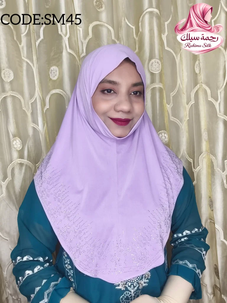 ল্যাভেন্ডার রেইনস্টোন ওয়ার্ক হিজাব SM45