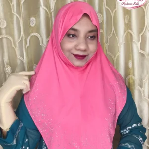 পিচ রেইনস্টোন ওয়ার্ক হিজাব SM48