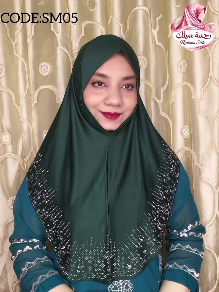 বোতল গ্রিন রেইনস্টোন ওয়ার্ক হিজাব SM05