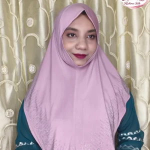 হালকা মভ রেইনস্টোন ওয়ার্ক হিজাব SM07