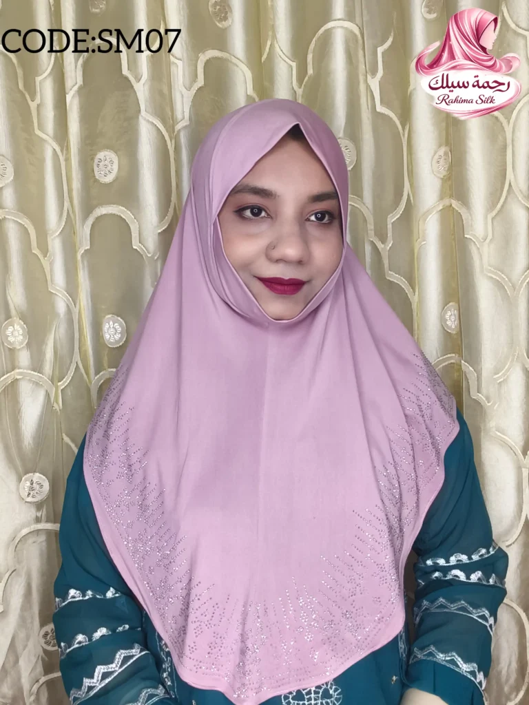 হালকা মভ রেইনস্টোন ওয়ার্ক হিজাব SM07